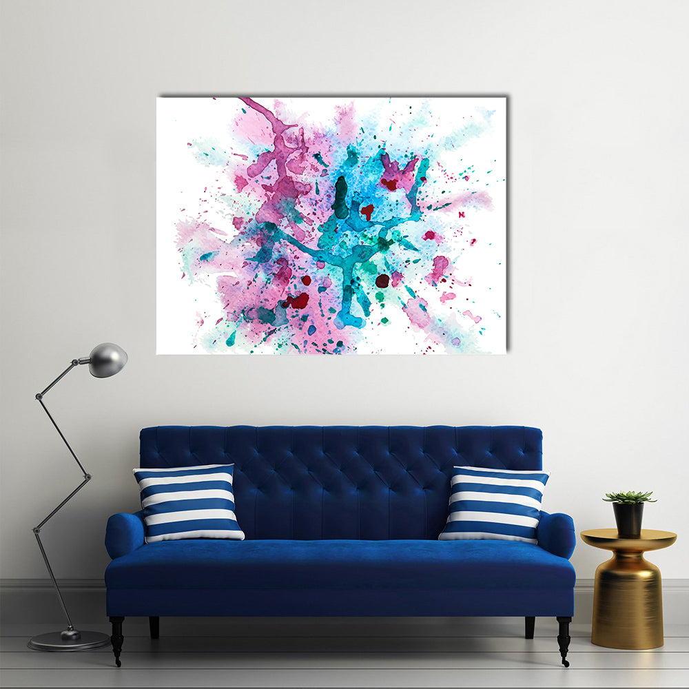 Multicolor Watercolor Splash Canvas Wall Art
