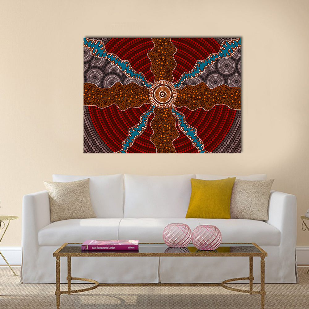 Aboriginal Dotted Vector Canvas Wall Art