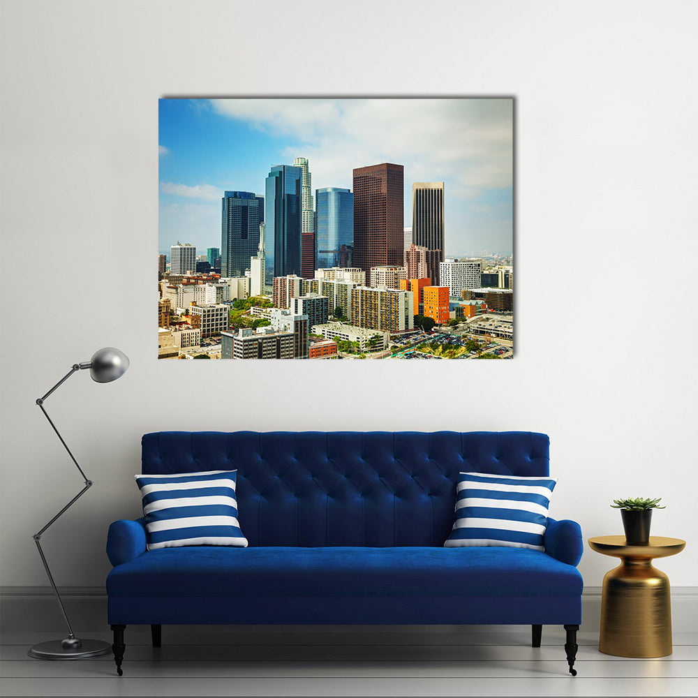 Los Angeles Cityscape On A Sunny Day Canvas Wall Art
