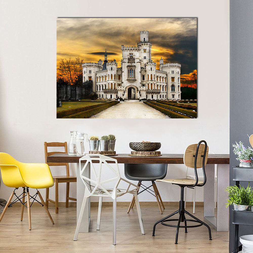 Hluboka Castle In Bohemia Canvas Wall Art