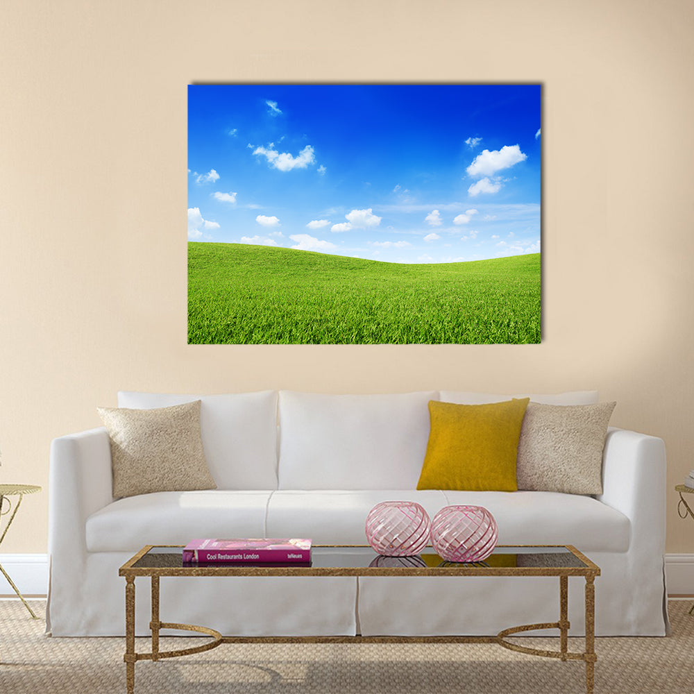 Green Grassy Hills Canvas Wall Art