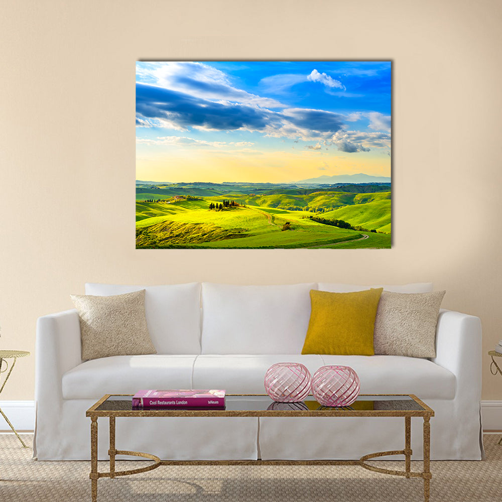 Tuscany Rolling Hills Farmhouse Canvas Wall Art