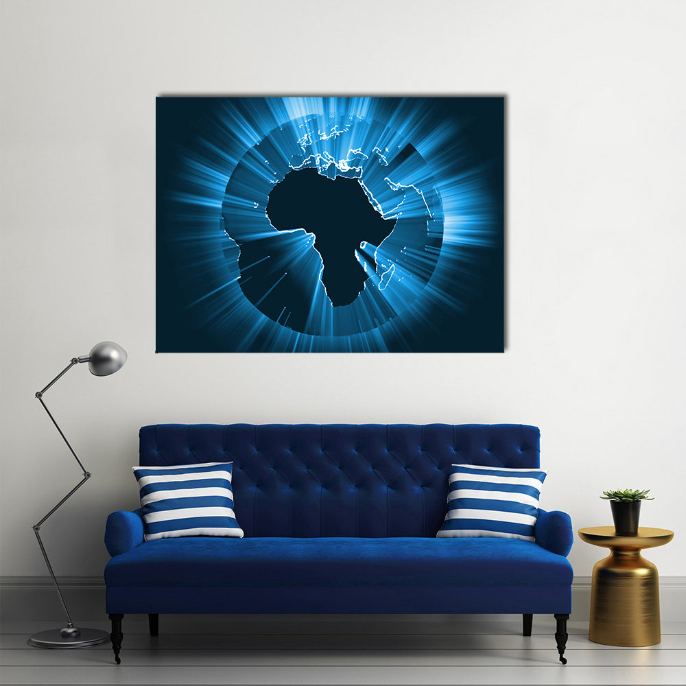 Globe Coast Land Light Explosion Canvas Wall Art