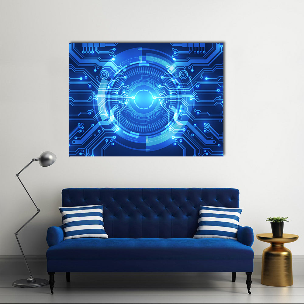 Futuristic Circuitry Core Canvas Wall Art