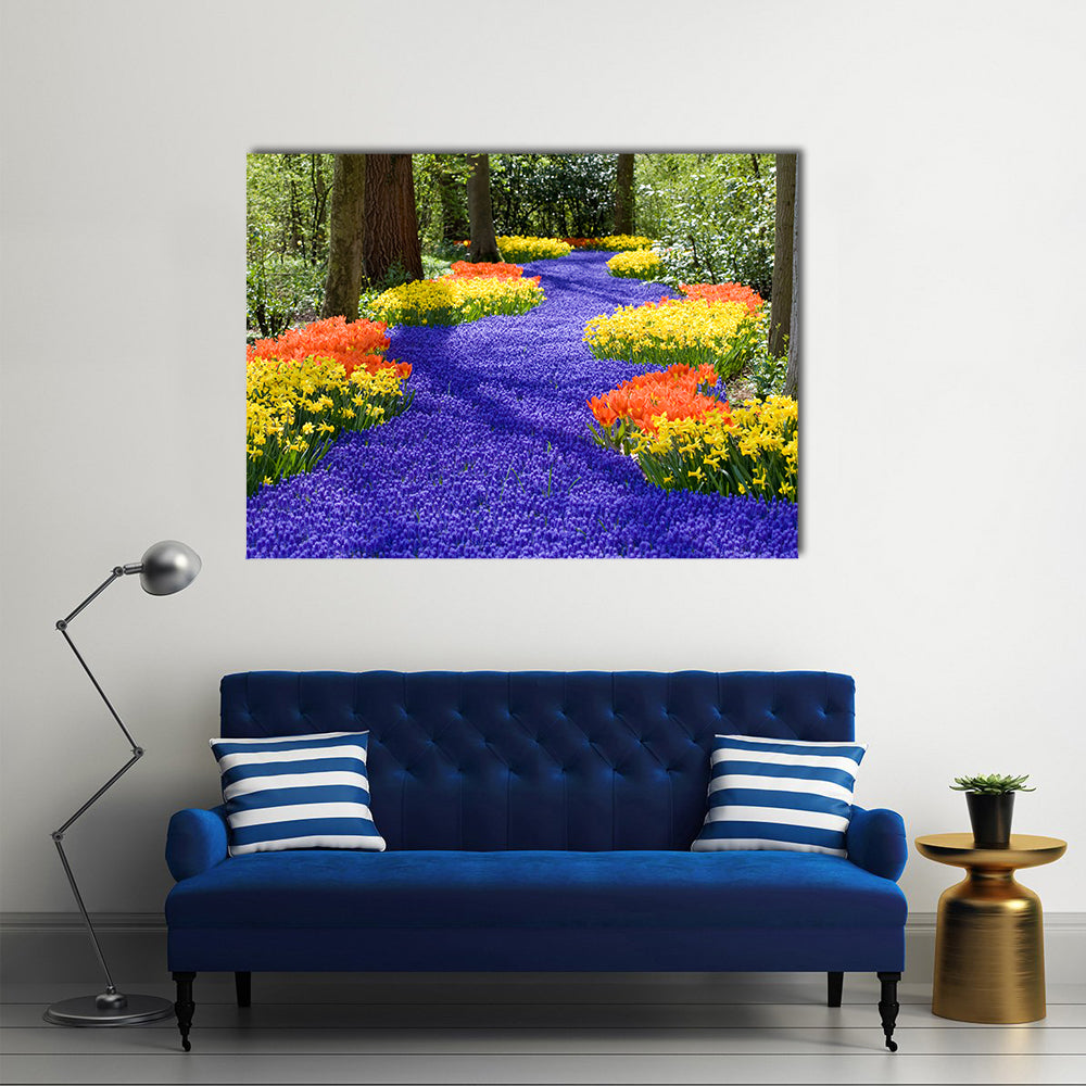 Field Of Spring Flowers Canvas Wall Art