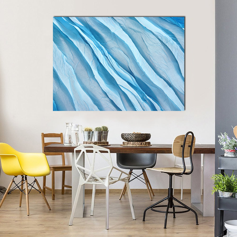 Soft Blue Chiffon Waves Canvas Wall Art