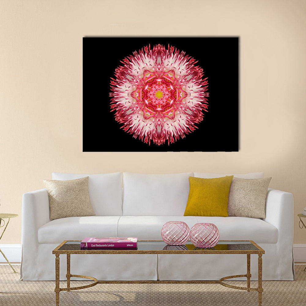 Pink Mandala Flower Canvas Wall Art
