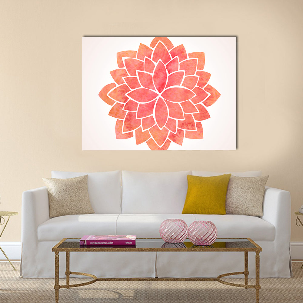 Red Mandala Flower Canvas Wall Art