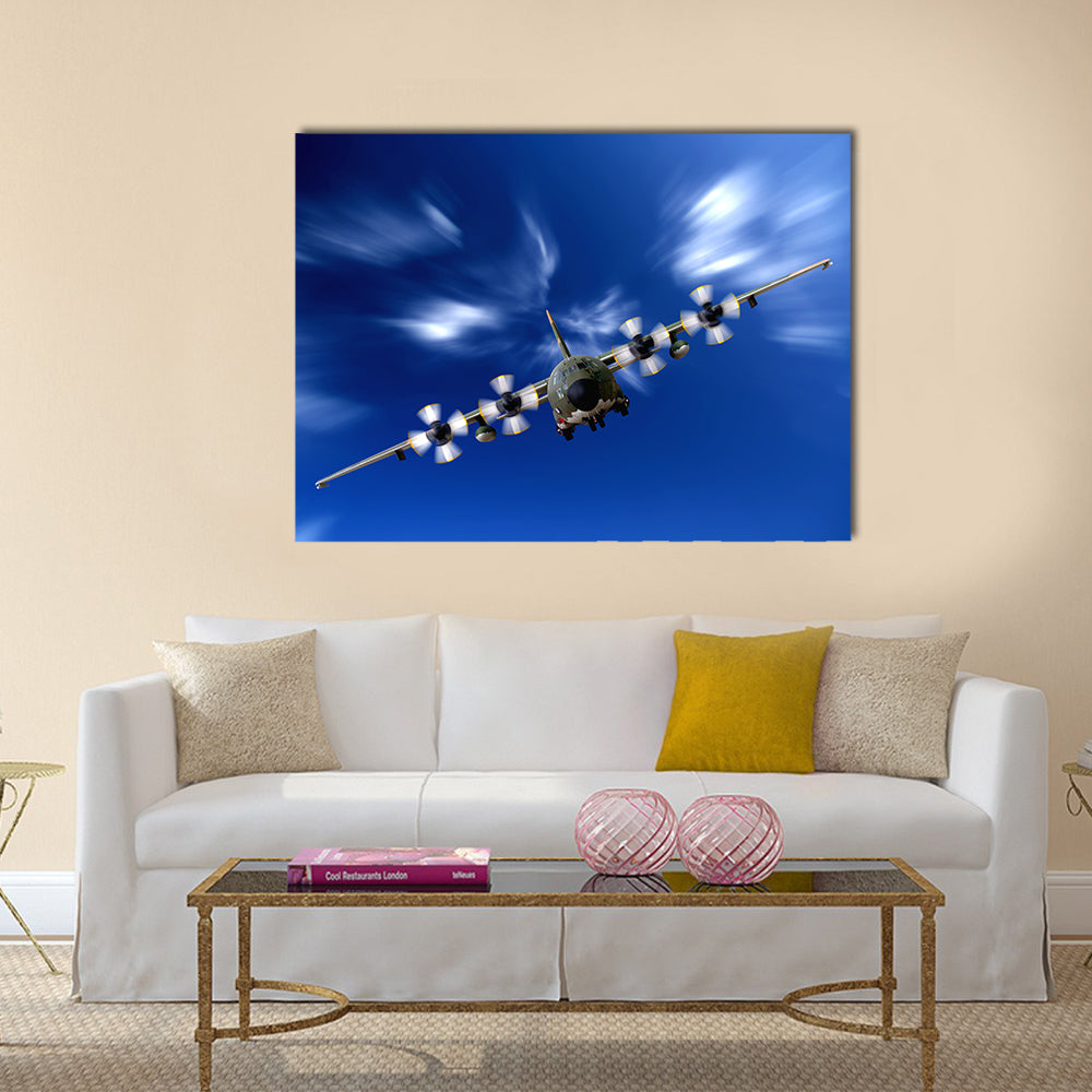 C130 Military Airplane Canvas Wall Art