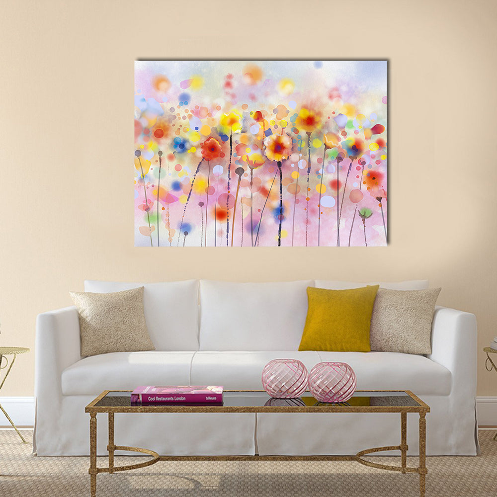 Floral Watercolor Abstract Canvas Wall Art