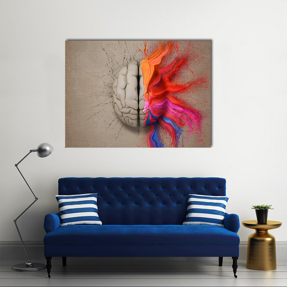 Creative Brain Paint Explosion Canvas Wall Art