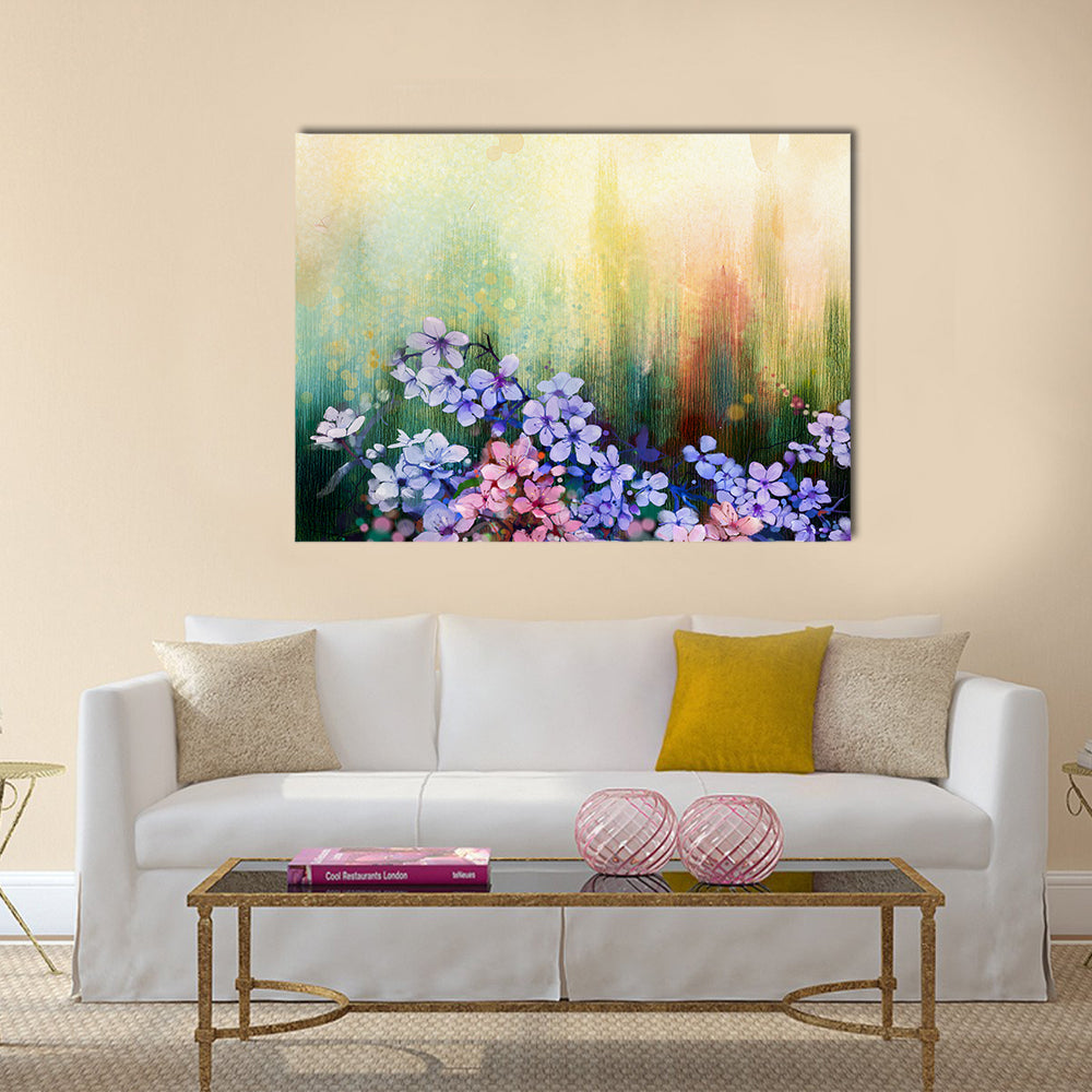 Abstract Cherry Blossoms in Purple Canvas Wall Art