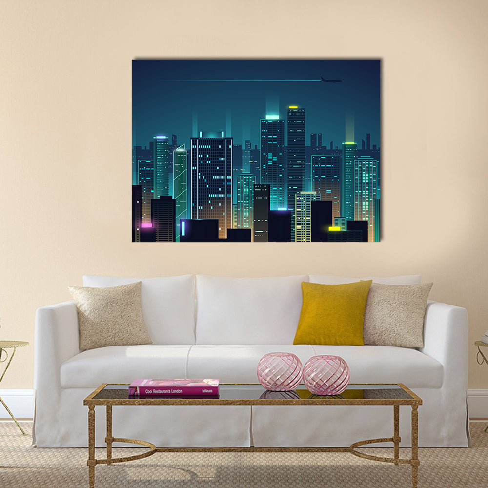 New York City Night Skyline Canvas Wall Art