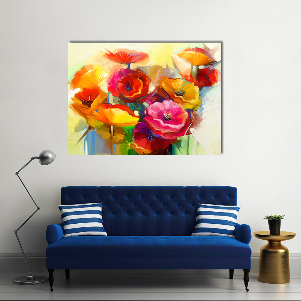 Colorful Spring Flowers Canvas Wall Art