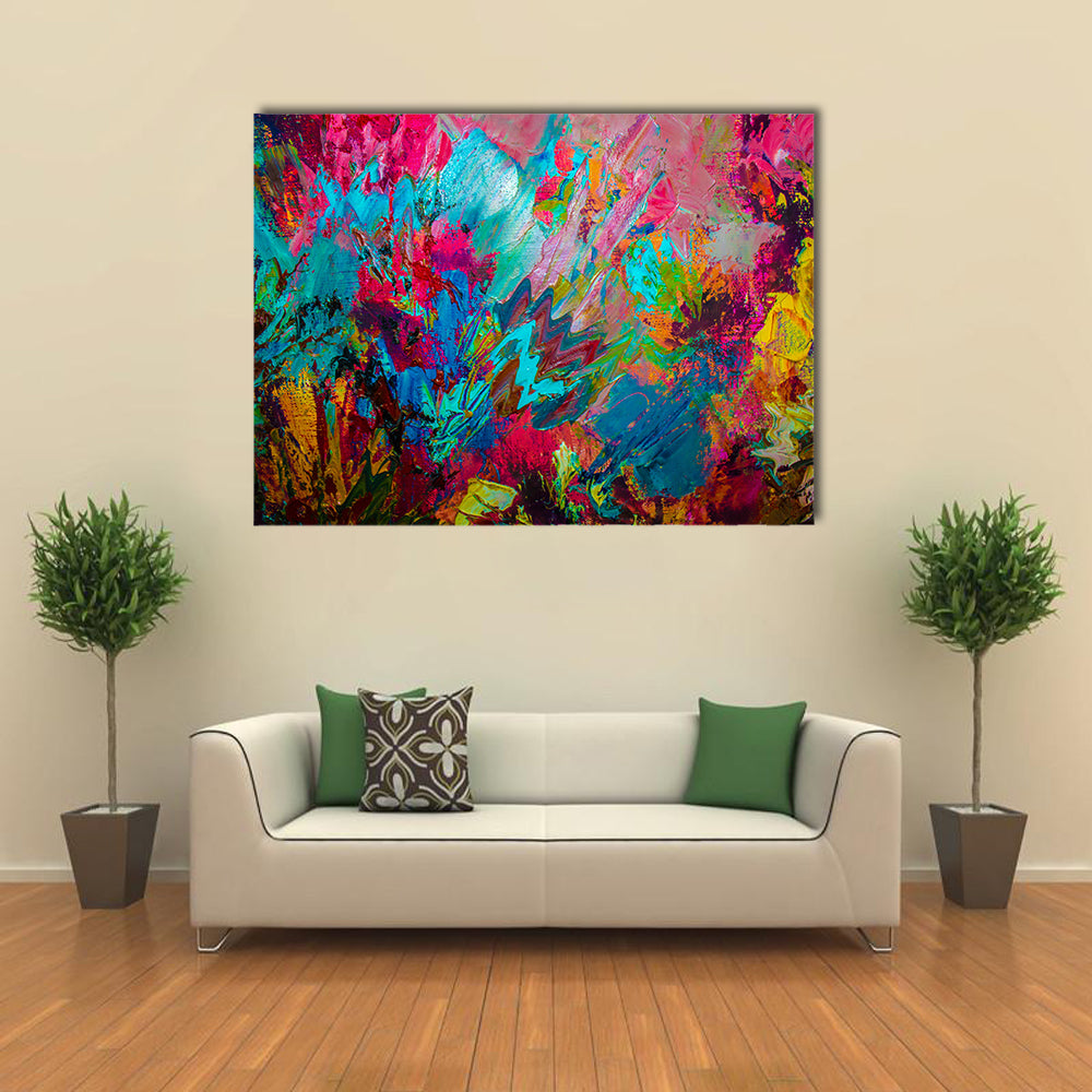 Colorful Brushstrokes Abstract Canvas Wall Art
