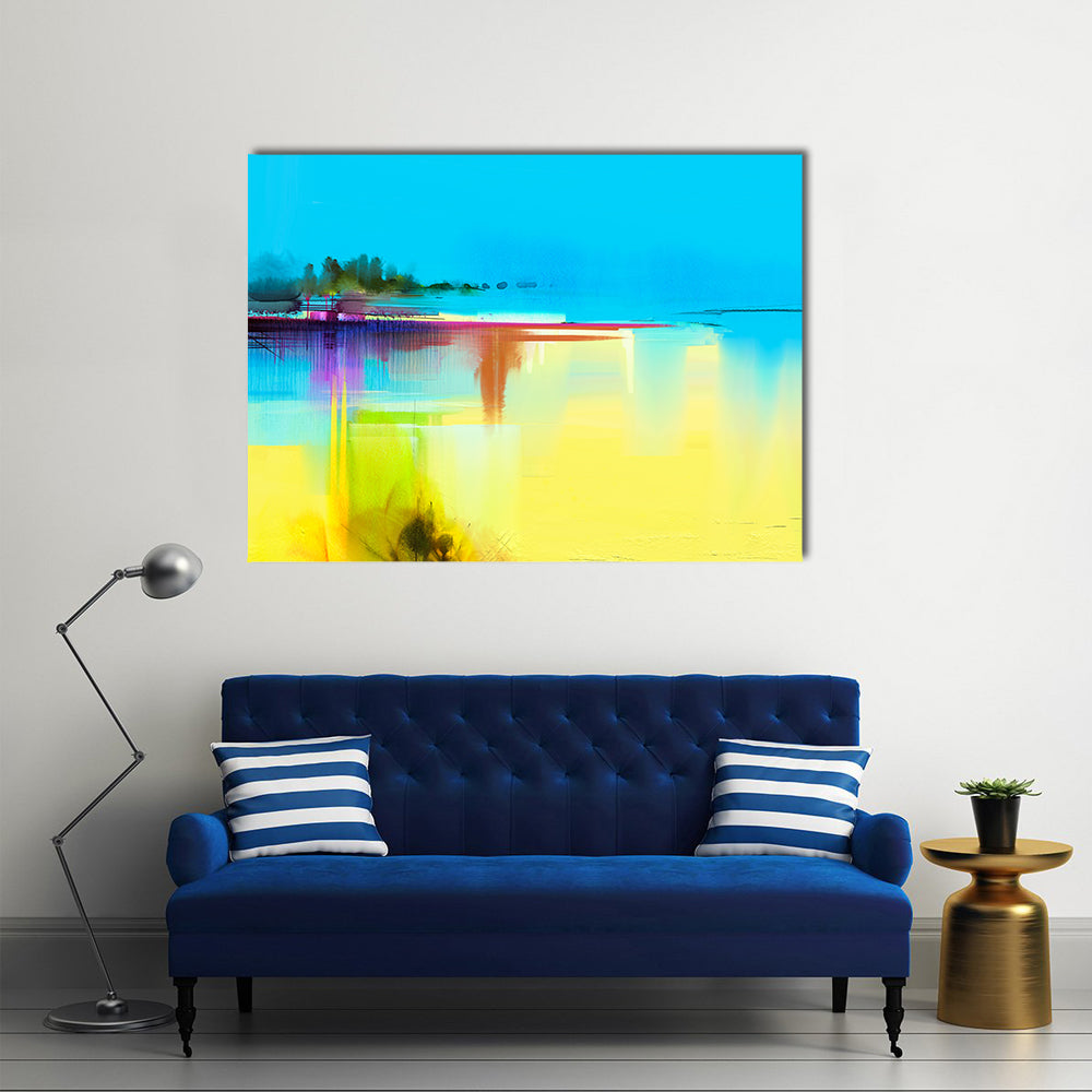 Lake In Spring Season Canvas Wall Art