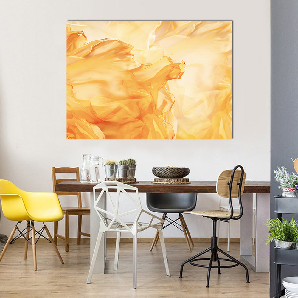 Golden Flowing Fabric Abstract Canvas Wall Art