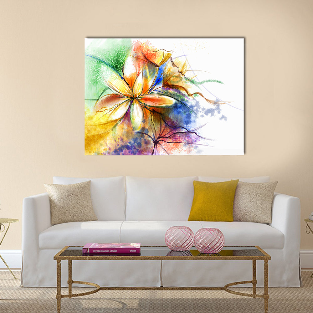 Colorful Abstract Lilies Canvas Wall Art