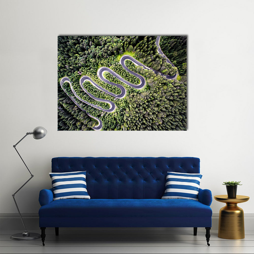Transfagarasan Curvy Road In Romania Canvas Wall Art