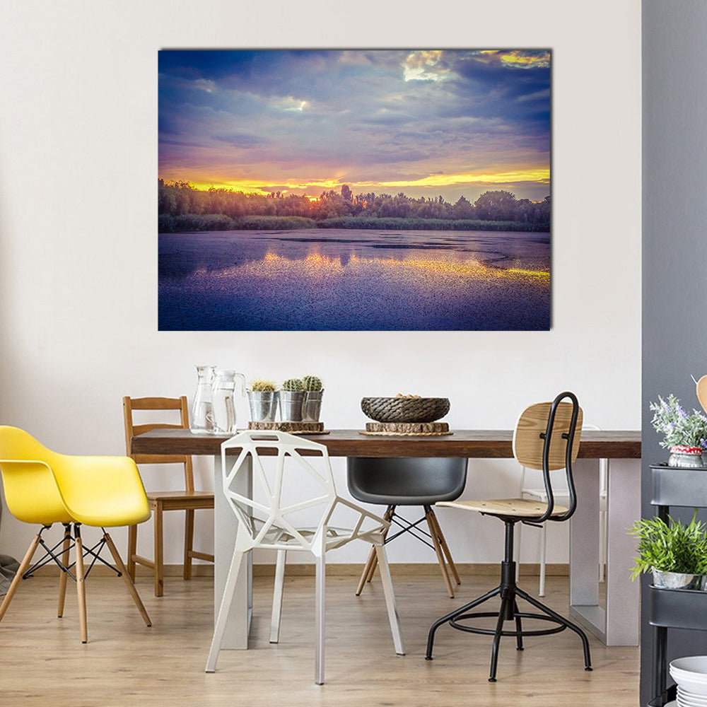 Danube Delta Sunset Canvas Wall Art