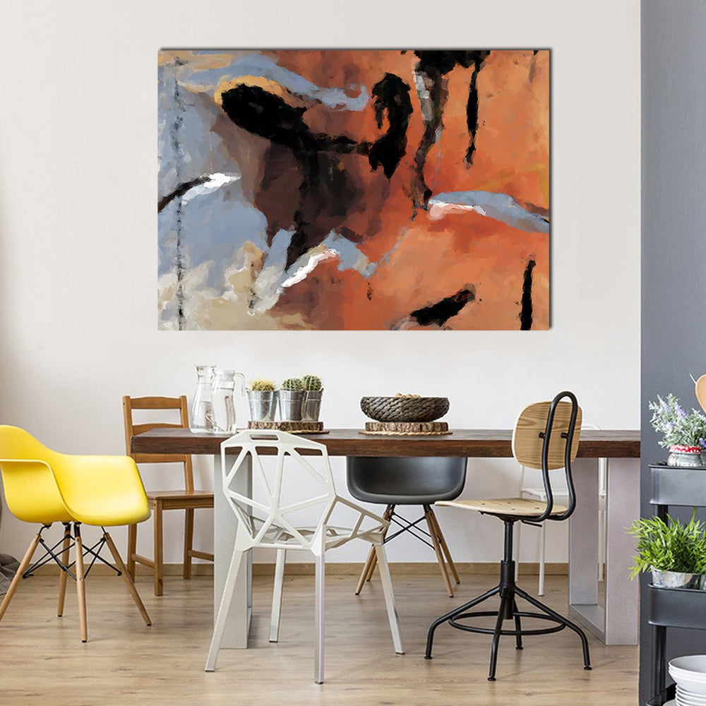 Grunge Orange Abstract Texture Canvas Wall Art