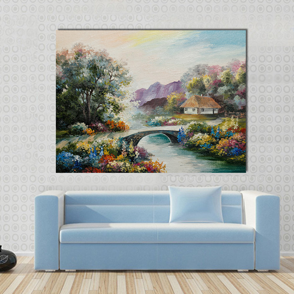 House In The Forest Canvas Wall Art