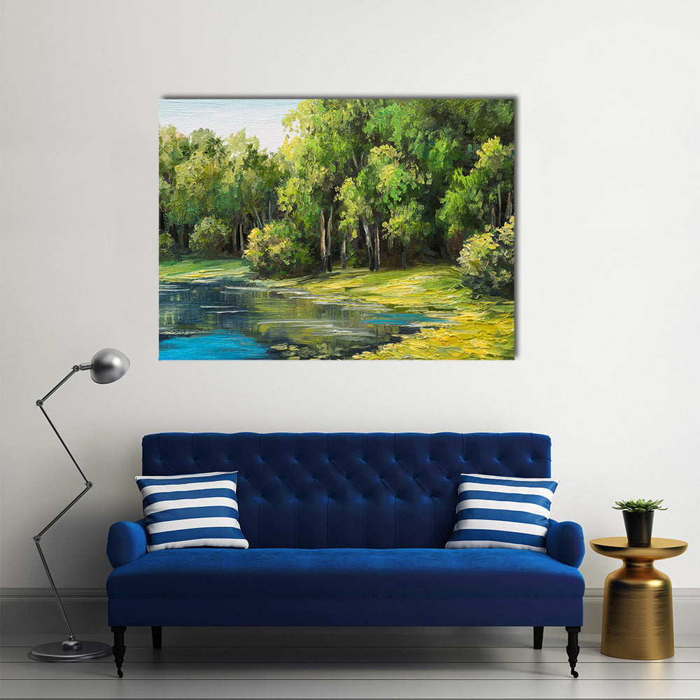 Lake in the Forest Canvas Wall Art