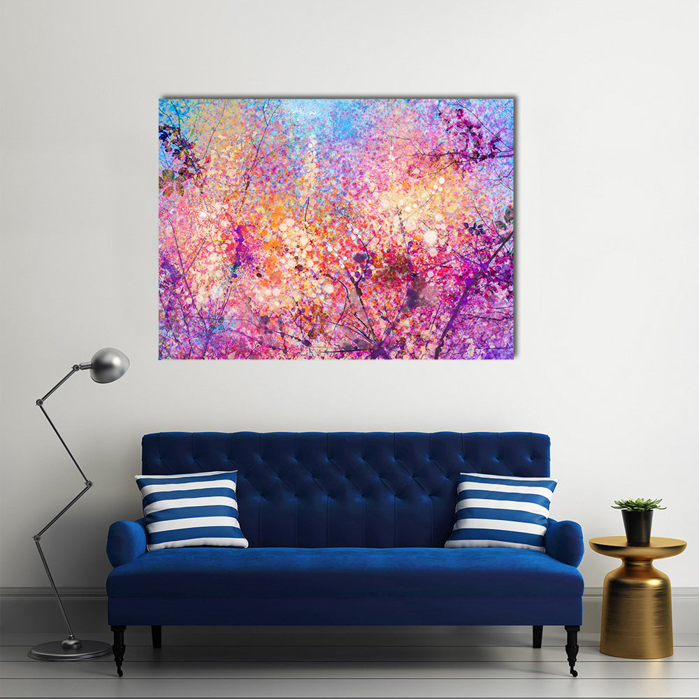 Cherry Blossom Flower Abstract Canvas Wall Art