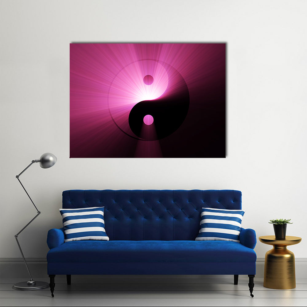 Tai Chi Yin Yang Symbol Light Flare Canvas Wall Art