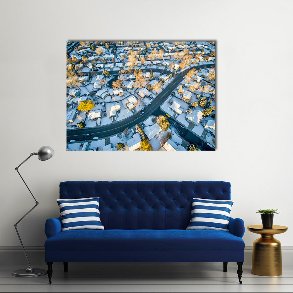 Fort Collins Cityscape In Colorado Canvas Wall Art