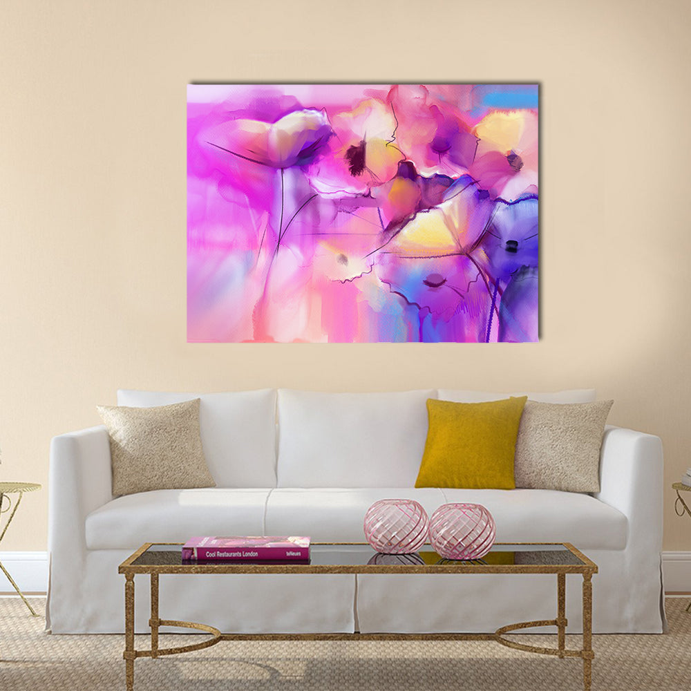Tulip Flowers Abstract Canvas Wall Art