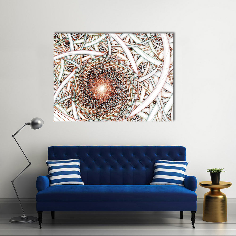 Shiny Fractal Spiral Canvas Wall Art
