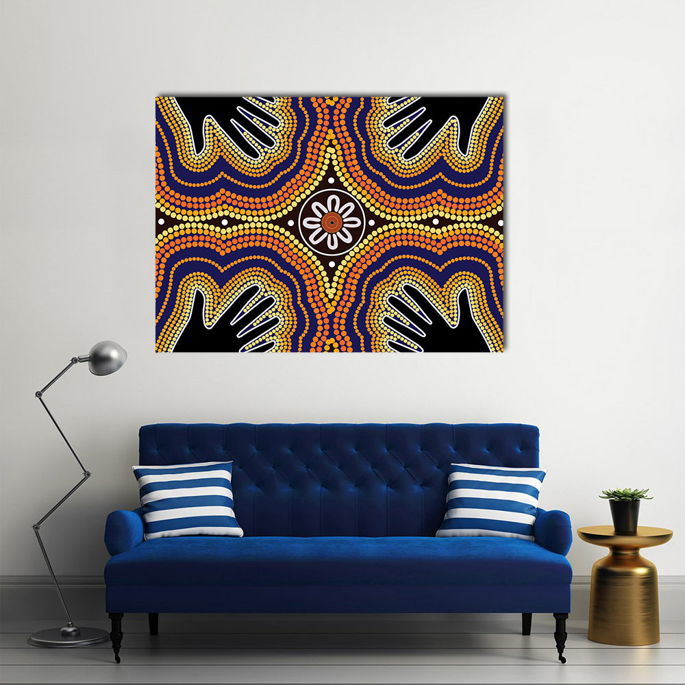 Unity Aboriginal Dot Painting Canvas Wall Art