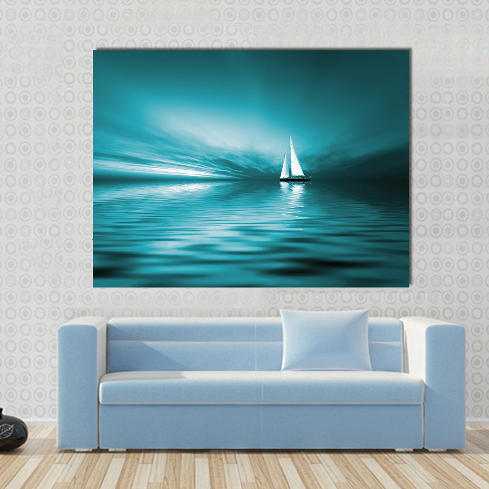 Sailing At Sunset Canvas Wall Art