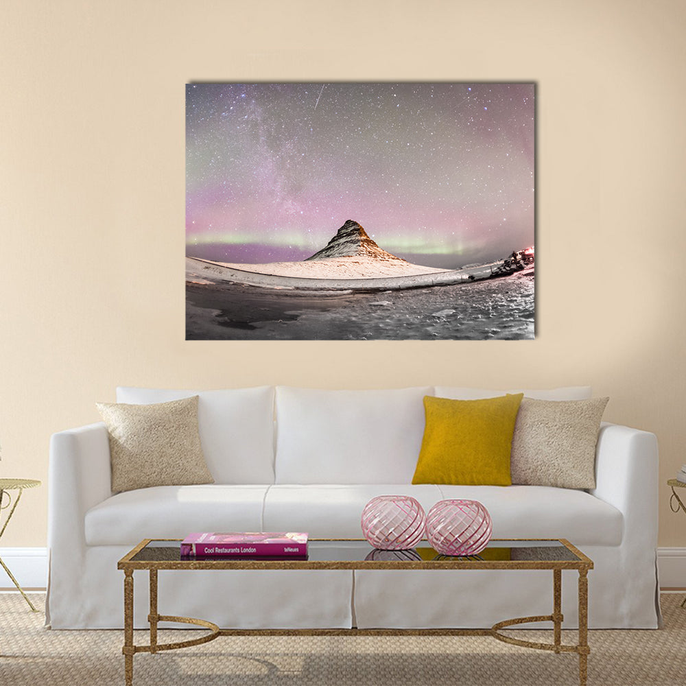 Aurora Borealis Over Kirkjufell Iceland Canvas Wall Art