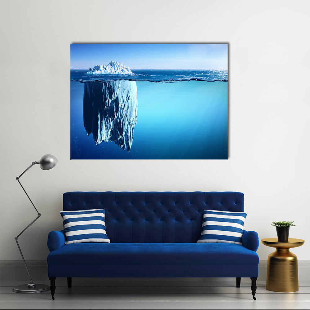 Iceberg Floating On Sea Canvas Wall Art