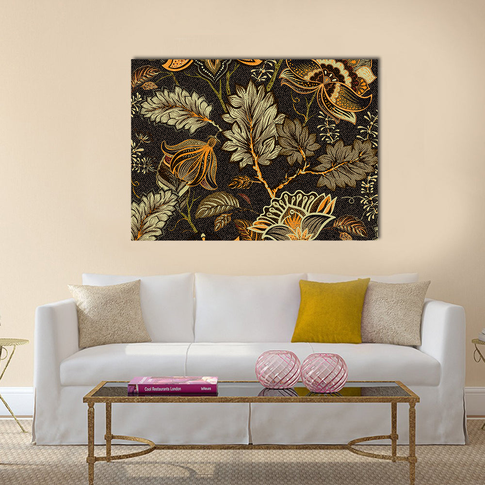 Vintage Ethnic Floral Texture Canvas Wall Art