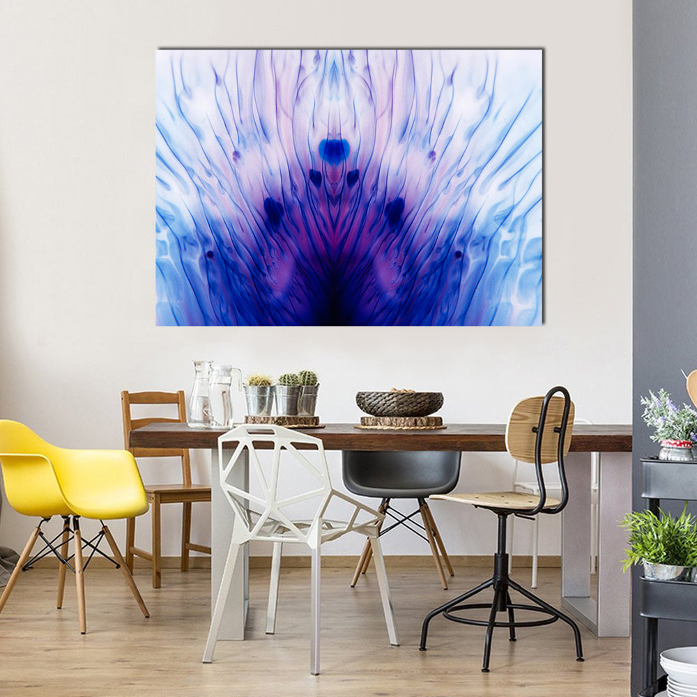 Blue Lotus Mandala Abstract Canvas Wall Art