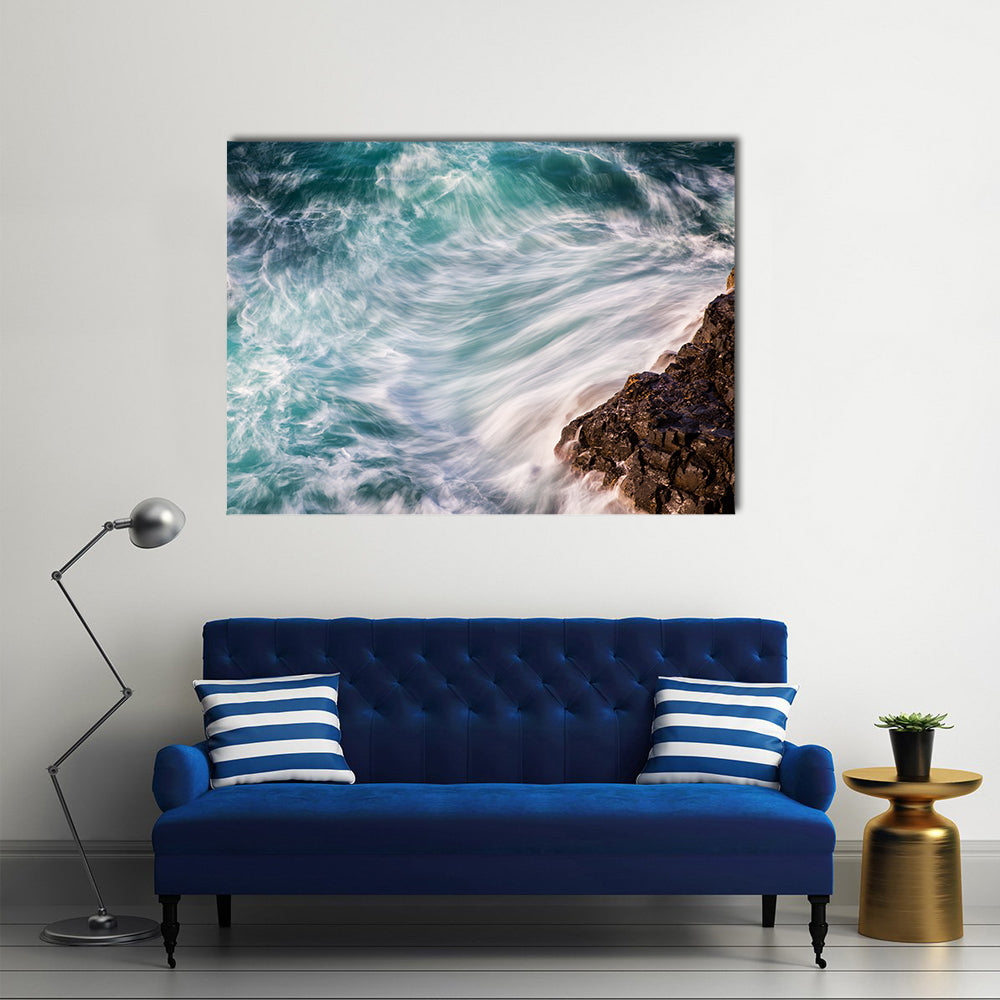 Ocean Waves Abstract Canvas Wall Art