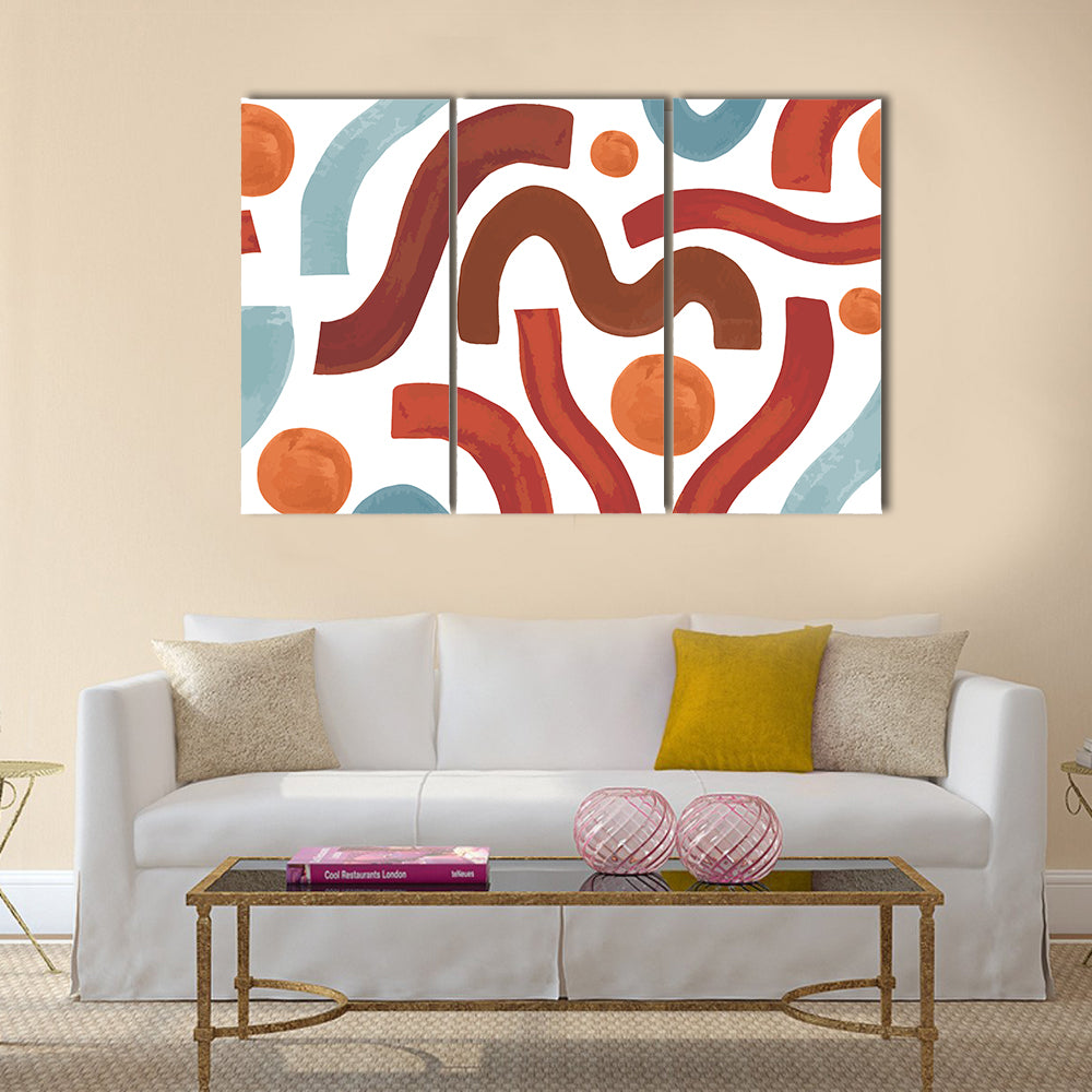 Geometric Shapes Seamless Pattern Canvas Wall Art