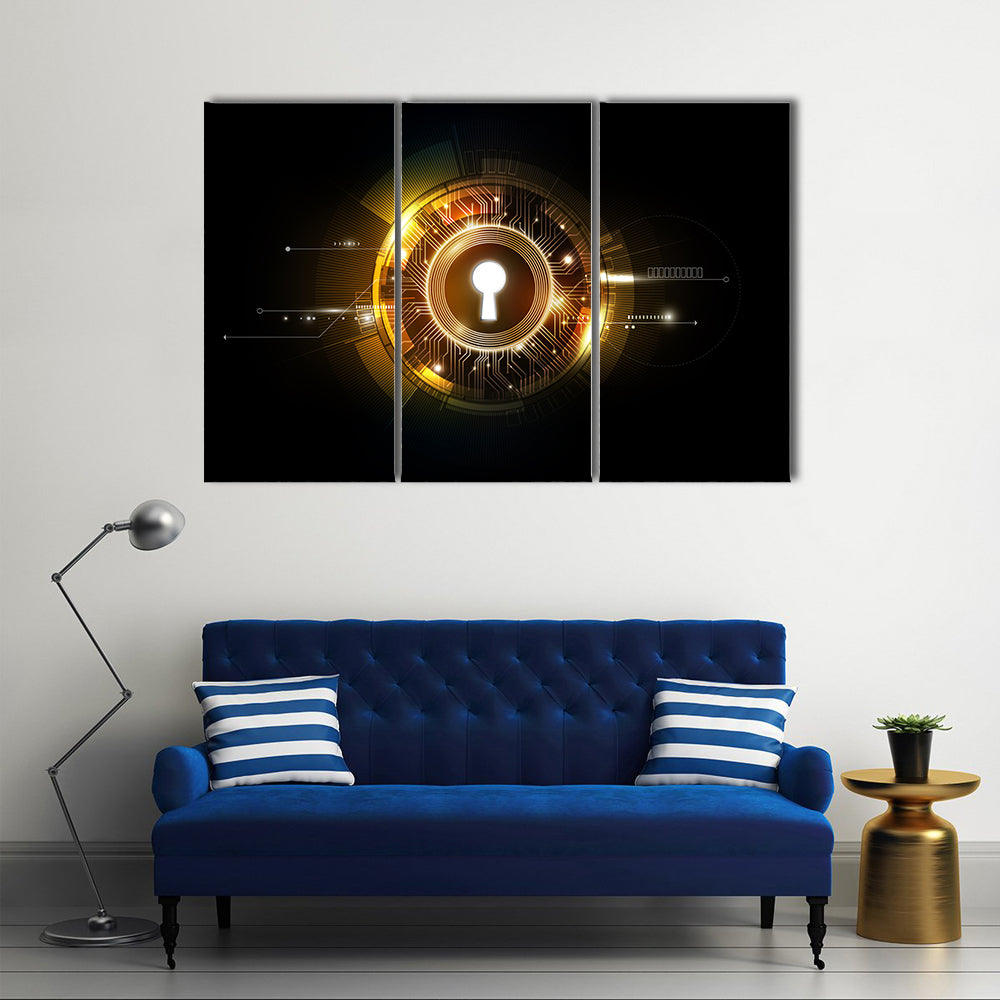 Glowing Keyhole Abstract Canvas Wall Art