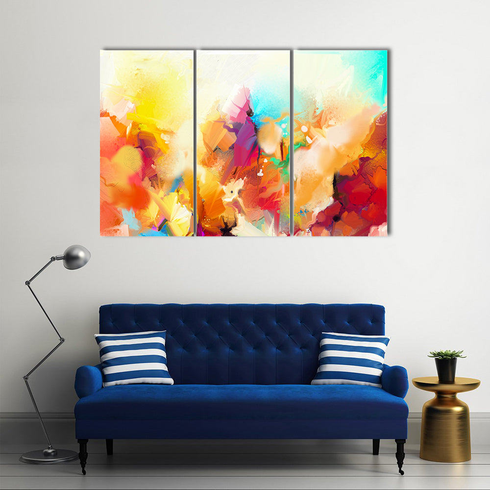 Colorful Flowers Abstract Canvas Wall Art