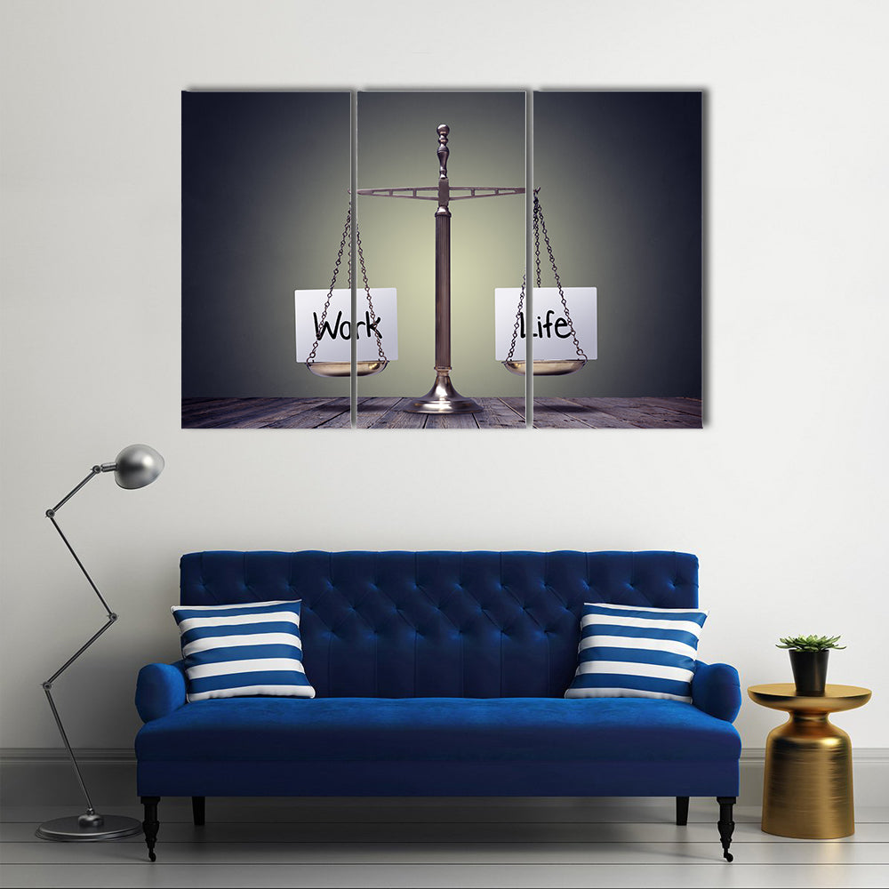Work and Life Balance Scale Canvas Wall Art
