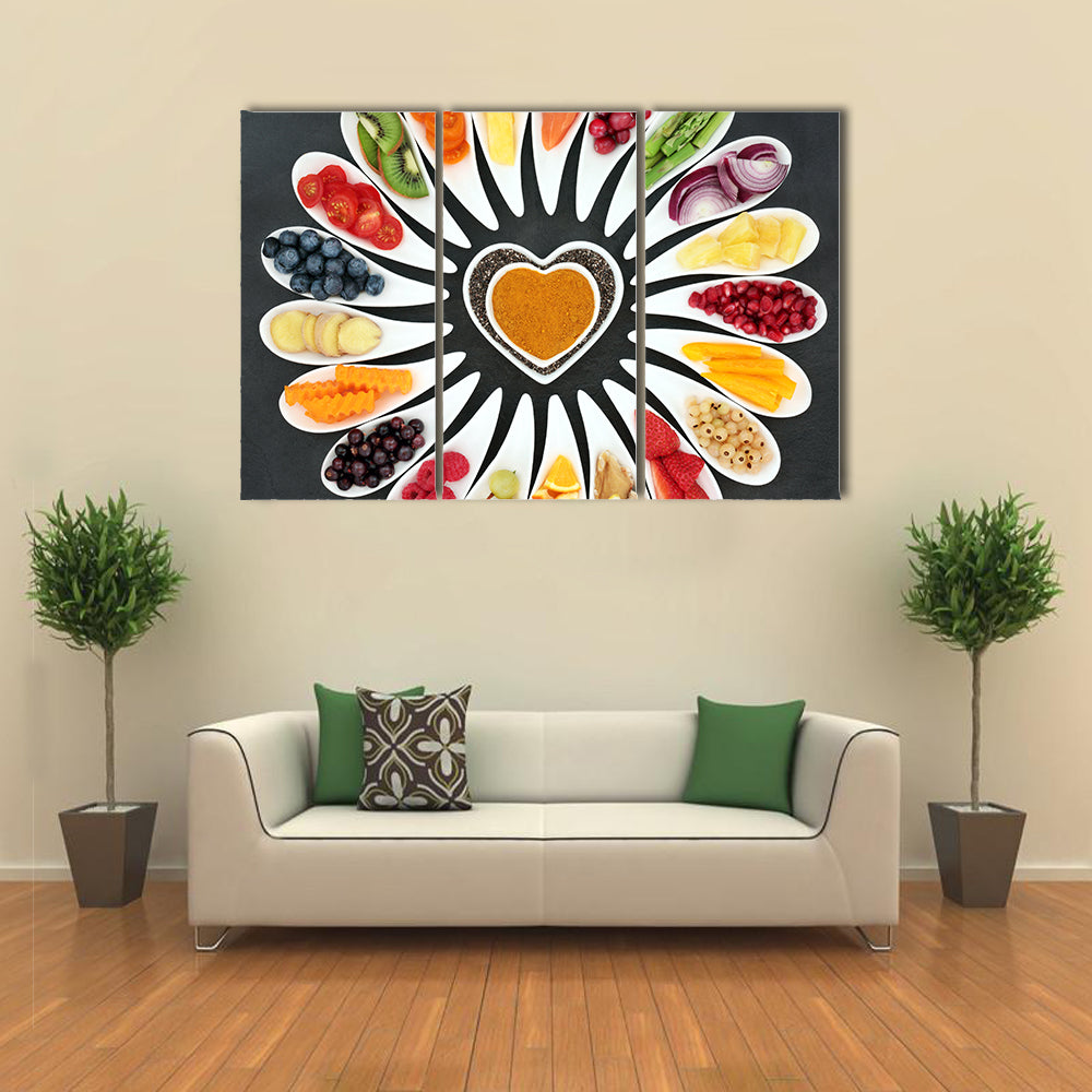 Healthy Heart Food Canvas Wall Art