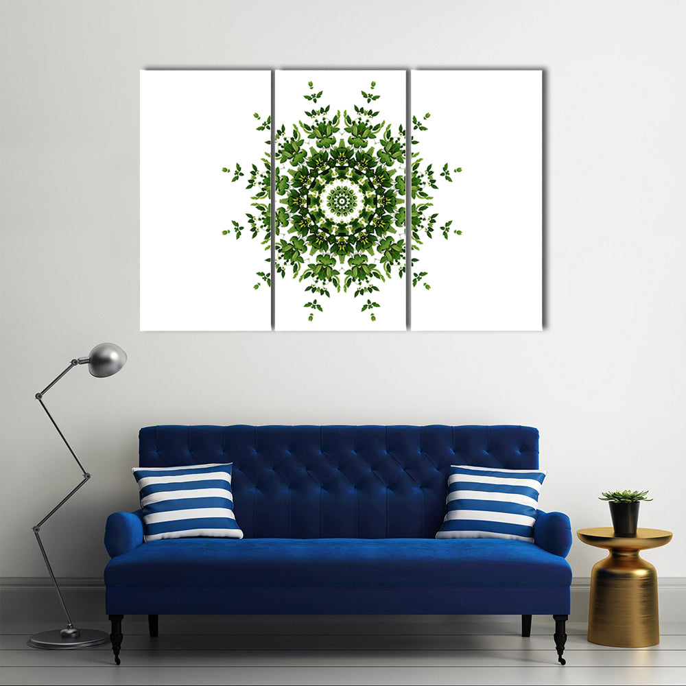 Green Mandala Pattern Canvas Wall Art