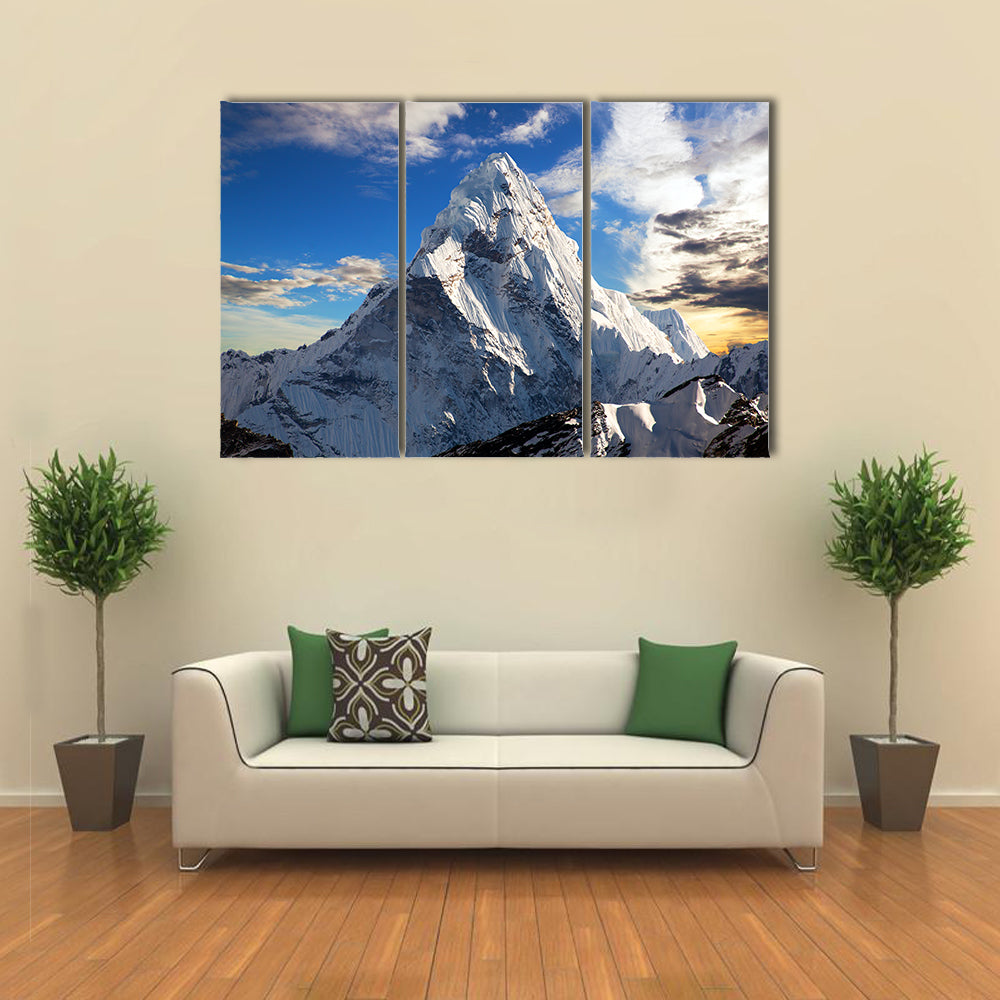 Evening View Of Ama Dablam In Nepal Canvas Wall Art
