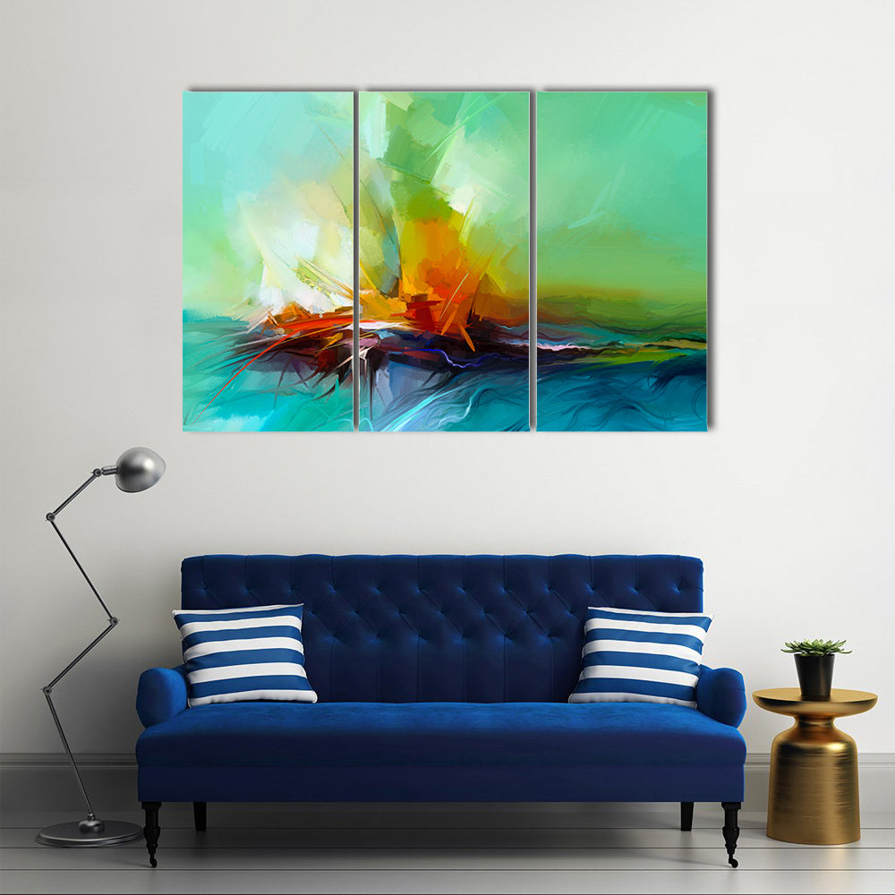 Stormy River Abstract Canvas Wall Art