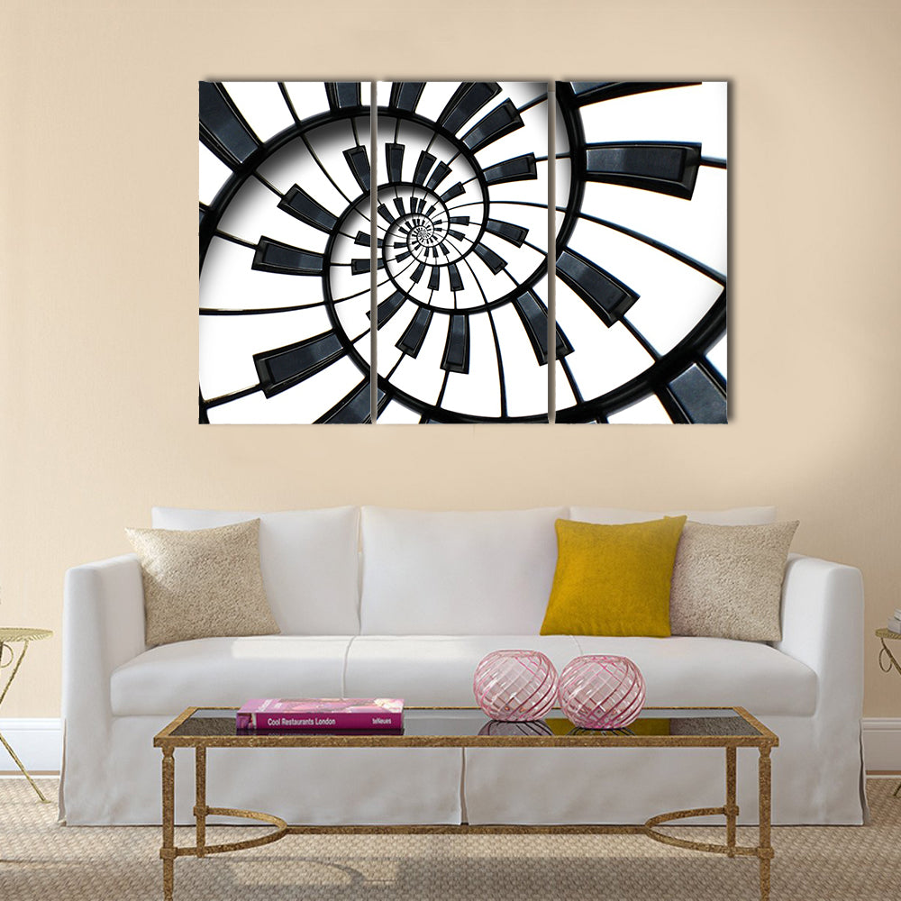 Spiral Piano Keyboard Canvas Wall Art