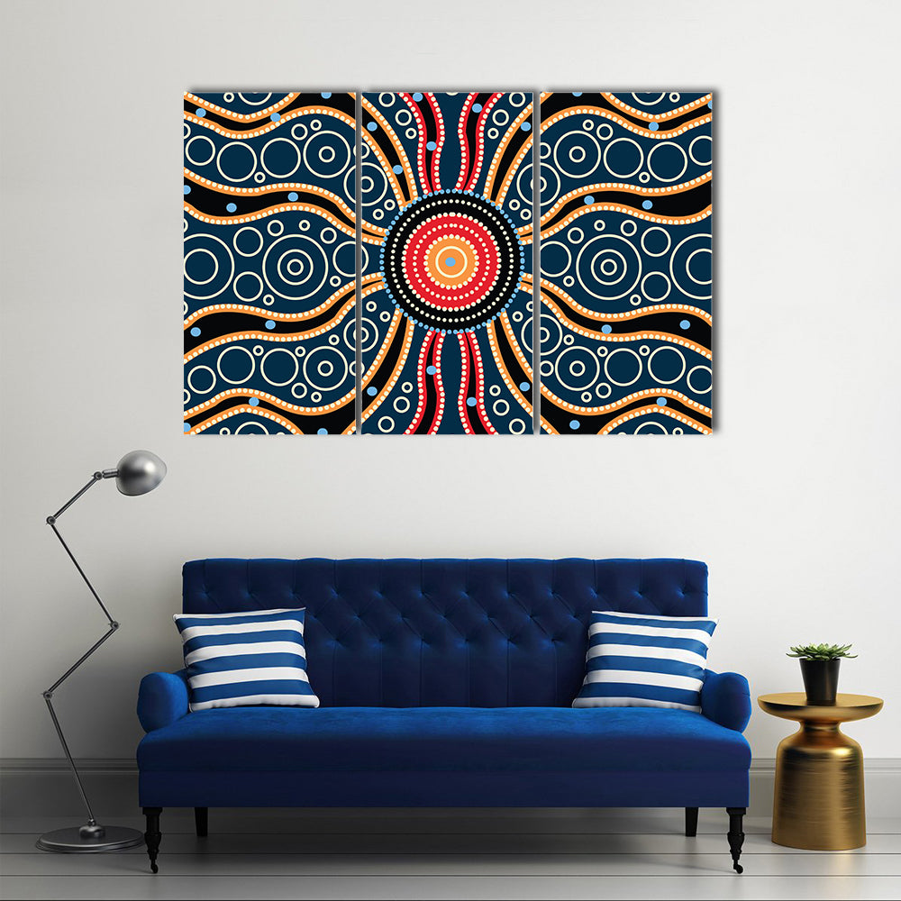 Blue Mandala Connection Canvas Wall Art
