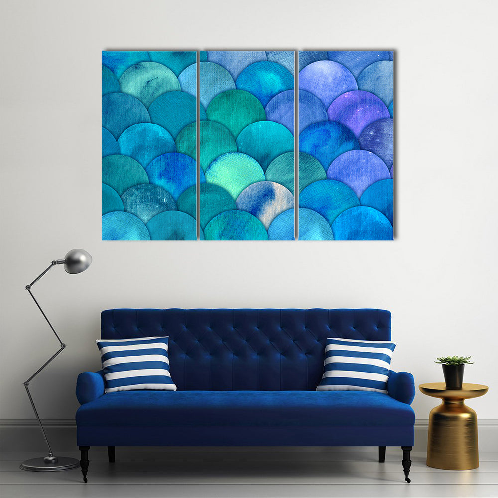 Mermaid Scales Watercolor Canvas Wall Art